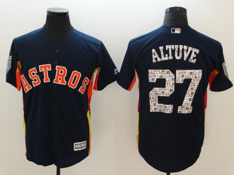 Men Houston Astros #27 Altuve Blue Game Spring Edition MLB Jerseys